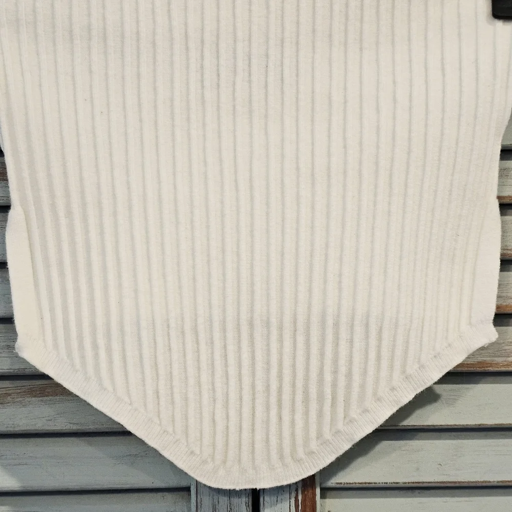 Babyboo White Ribbed Strapless Bandeau Tube Top S Y2K Summer Coquette Crop Top - Picture 5 of 9